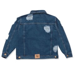 Maxi Campera de Jeans con rotura oscuro - azul en internet