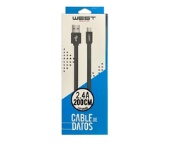 Cable Usb 2.4a 2 Mts Carga Rapida P/ iPhone 6 7 8 Plus X 11 - comprar online