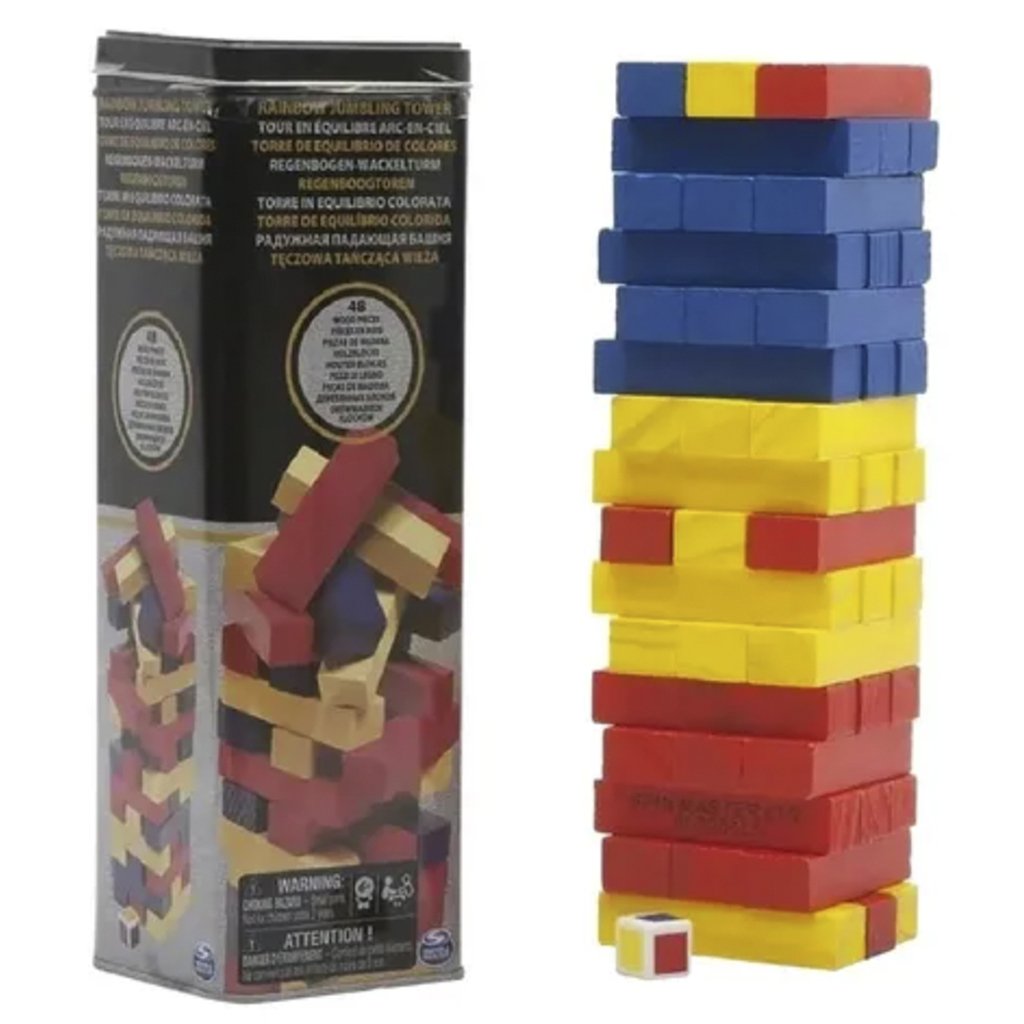 JENGA DE MESA EN LATA MADERA PINTADO - Juegos LPR