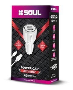 Cargador De Auto Soul Fast Charge + Cable Usb