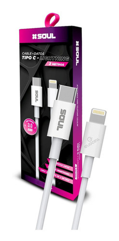 Cable Usb iPhone Tipo C A Lightning Carga Rapida 3.0 Amp