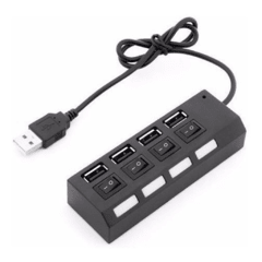 Hub USB Zapatilla 4 Puertos 2.0 Negro