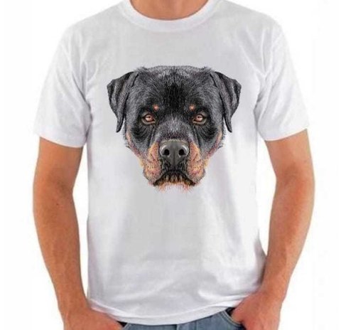 camisa com estampa de rottweiler