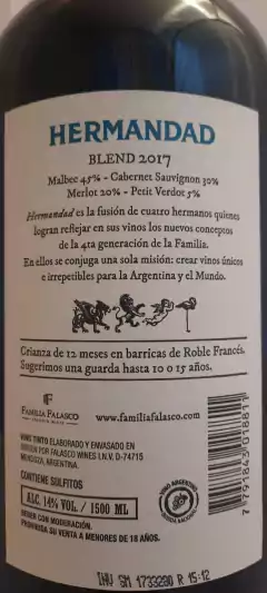 FALASCO WINES HERMANDAD BLEND MAGNUM 1500ml. - comprar online