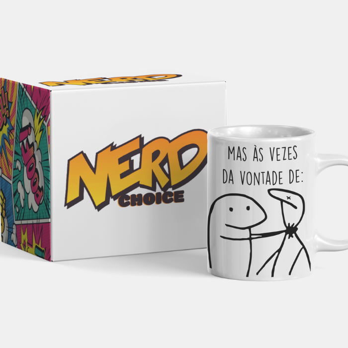 Caneca Eu te Amo mas as vezes da vontade de Meme Flork