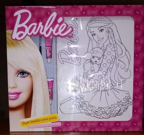 bastidor con temperas Barbie