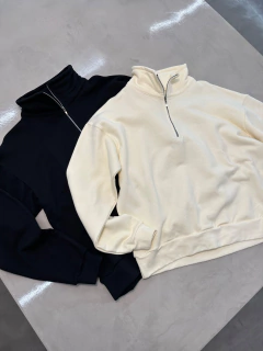 BUZO NARCI FRISADO CON CIERRE - COTTON BEIGE