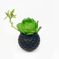Florero Portavela Vidrio Negro Bajo - comprar online