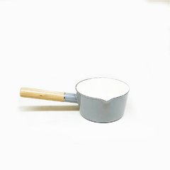 Cacerola Gris Con Mango Madera 15cm