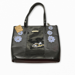 CARTERA NEGRA C/FLORES CELESTE LAZARO - comprar online