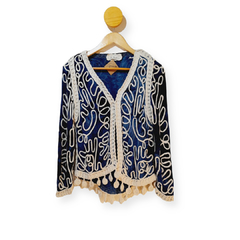 CAMPERA AZUL BORDADA JUST DESING T.M