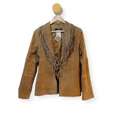 SACO SIMIL CUERO MARRON C/FLECOS MORGAN T.3
