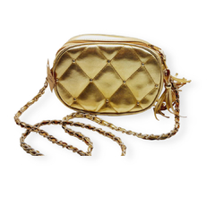 CARTERA/BANDOLERA DORADA Y & S