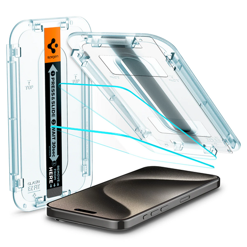 Vidrio Protector iPhone 15 Pro Max Spigen EZ Fit Glass