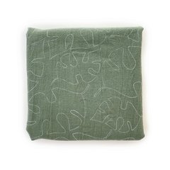 MANTA DE GASA HOJAS VERDE