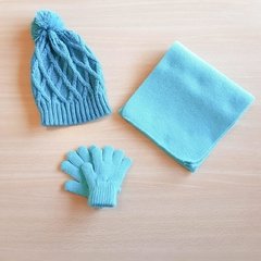 Set lana con pompón 3 piezas