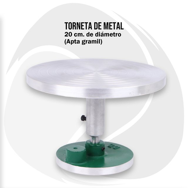 Torneta Para Modelado Y Pintura De Aluminio – Plato Giratorio De 17 Cm, Hecho A Mano En Barcelona, Incluye 0,5 Kg De Arcilla Blanca
