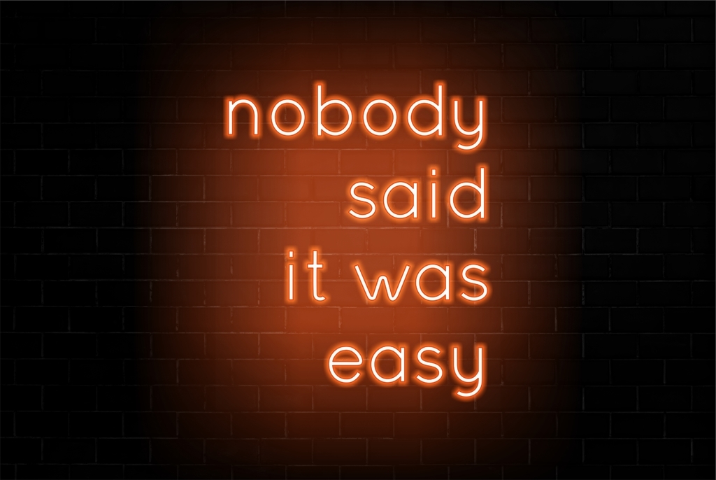 Nobody said it was easy