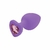 PLUGUE ANAL DE SILICONE - TAMANHO M - ROXO + PEDRA ROSA