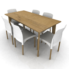 JUEGO DE MESA RECTANGULAR + 6 SILLAS