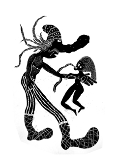 DUENDE Y MUJER. 2HUESO