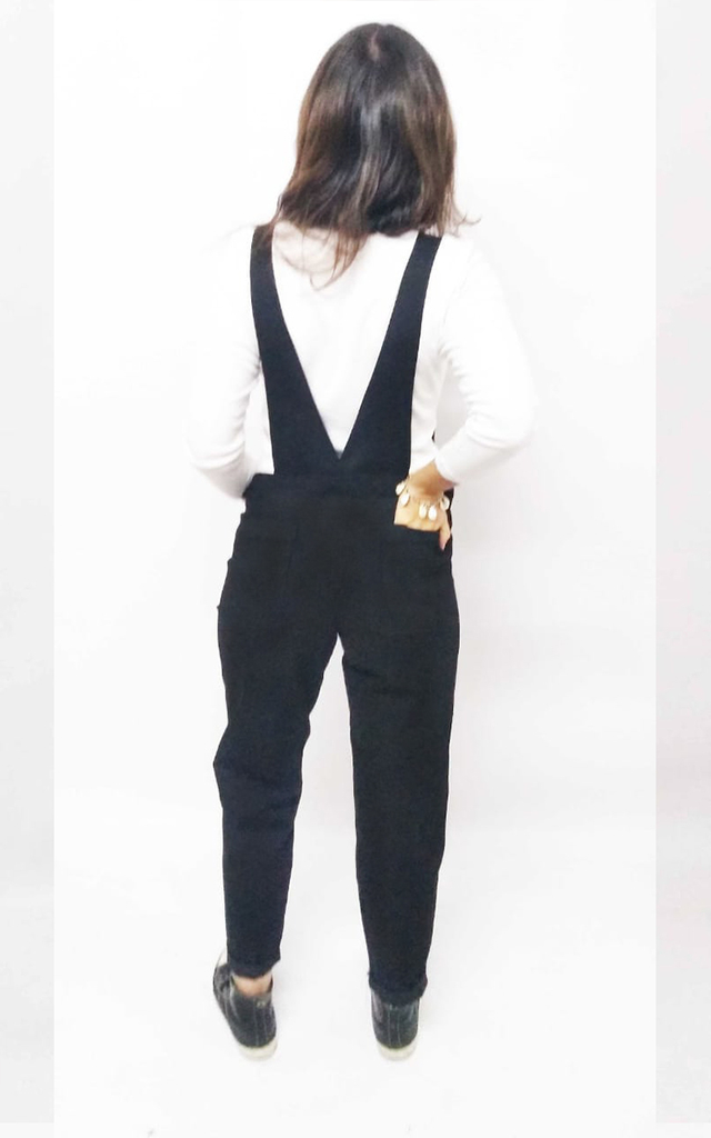 Jardinero enterito negro mujer - Overall Jeans