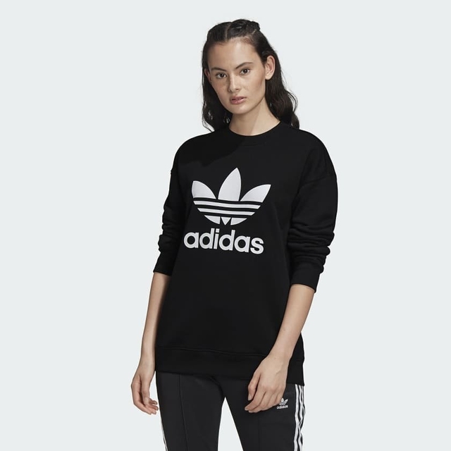 adidas Buzo Adicolor Essentials Trifolio Cuello Redondo - Negro | adidas  Argentina