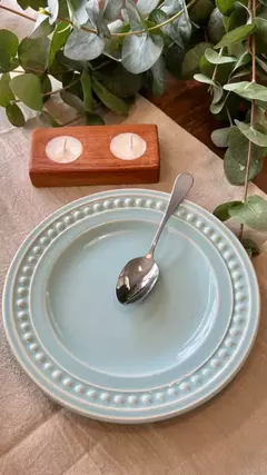 PLATO POSTRE DOTS AQUA - 10403402 en internet