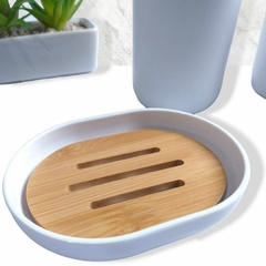 JABONERA BLANCA Y BAMBOO - B4483B / B4125