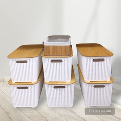 CAJA ORG SIMIL RATAN C/TAPA - P215B