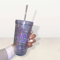VASO C/GLITTER Y SORBETE - 2202042 - comprar online