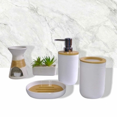 VASO BLANCO Y BAMBOO - B4482B - comprar online