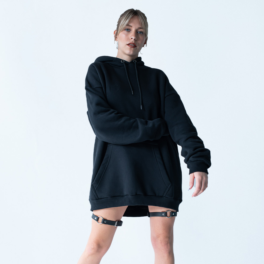 Hoodie Liso Frisado Negro - 1992® Ropa Sin Género