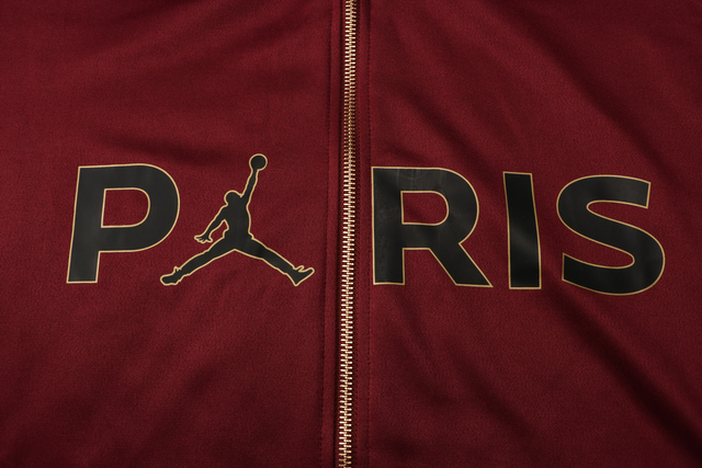 Conjunto Agasalho - Air Jordan PSG Zíper Vinho e Preto