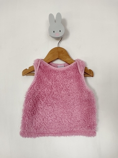 CHALECO GRISINO - TALLE 1 A 3 MESES - PELUCHE ROSA