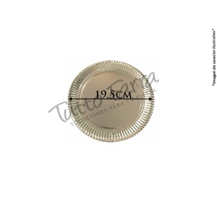 Bandeja Carton Redonda Dorada Premium N 2 19,5Cm