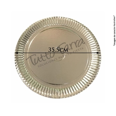 Bandeja Carton Redonda Dorada Premium N 7 35.5Cm