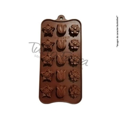 bombon silicona flores 3 diseños x 15