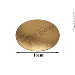 Disco carton dorado 16 cm