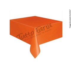 Mantel plastico rectangular liso naranja (1,20 x 1,80)