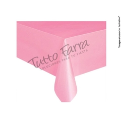 Mantel plastico rectangular liso rosa (1,20 x 1,80)