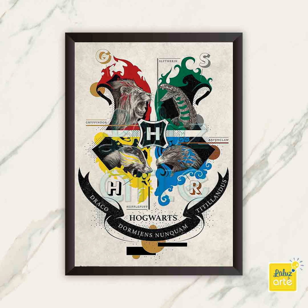 Quadro harry Potter Casas - Comprar em Laluz & Arte