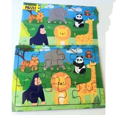 PUZZLE DIDÁCTICO: ANIMALES DE LA SELVA de 12 O 24 PIEZAS