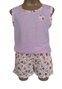 Pijama Infantil Feminino Regata Coração