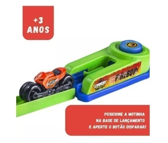 Pista Corrida Carrinho Brinquedo Infantil Looping 360 + 1 Moto