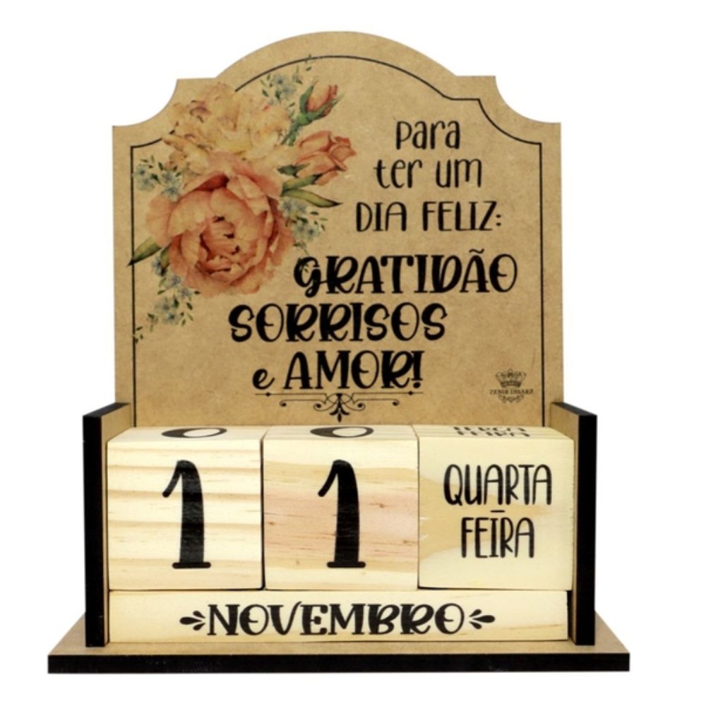 Cative! Presentes & Decorações - Calendário Permanente de Mesa Para Hoje  Frases