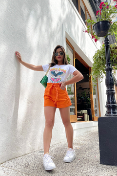 SHORTS JEANS CLOUCHARD LARANJA na internet