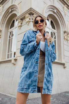 JAQUETA JEANS MAXI OVER AZUL TRADICIONAL