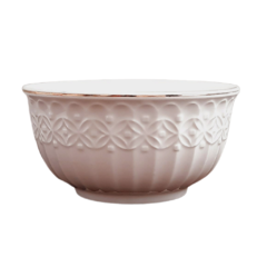Bowl de porcelana con borde dorado