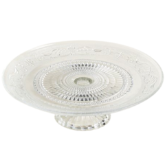 Pie de torta de vidrio labrado (33cm)